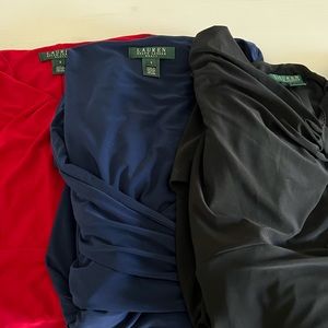 Lauren by Ralph Lauren. Bundle of 3 knee-length jersey dresses. Size US 2.